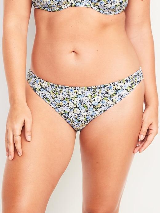 Mid-Rise Piqué Classic Bikini Swim Bottoms Product Image