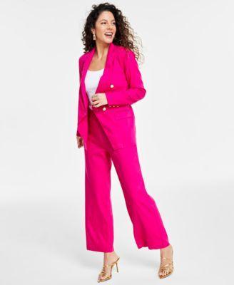 I.n.c. International Concepts Womens Button-Trim Wide-Leg Pants, Created for Macys Product Image