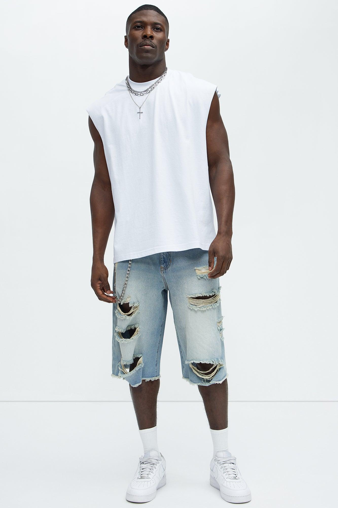 Relaxed Heavyweight Muscle Tee - White Product Image