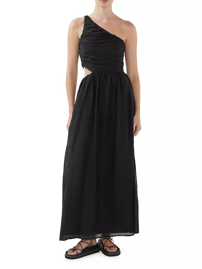 Iris Silk-Blend Ruched Maxi Dress Product Image