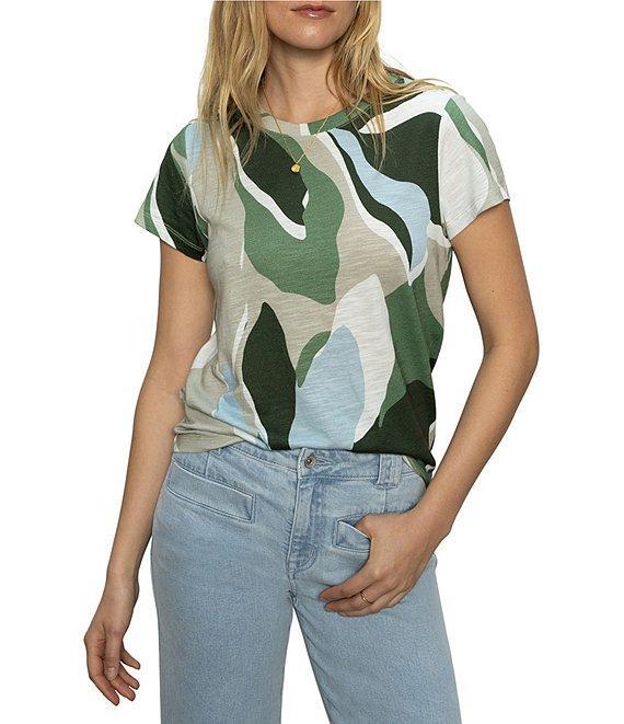 Sanctuary The Perfect Tee Crew Neck Abstract Print Short Sleeve Top Product Image