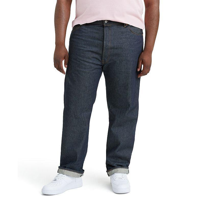 Big & Tall Levis 501 Original Shrink-To-Fit Jeans, Mens Rigid Blue Product Image