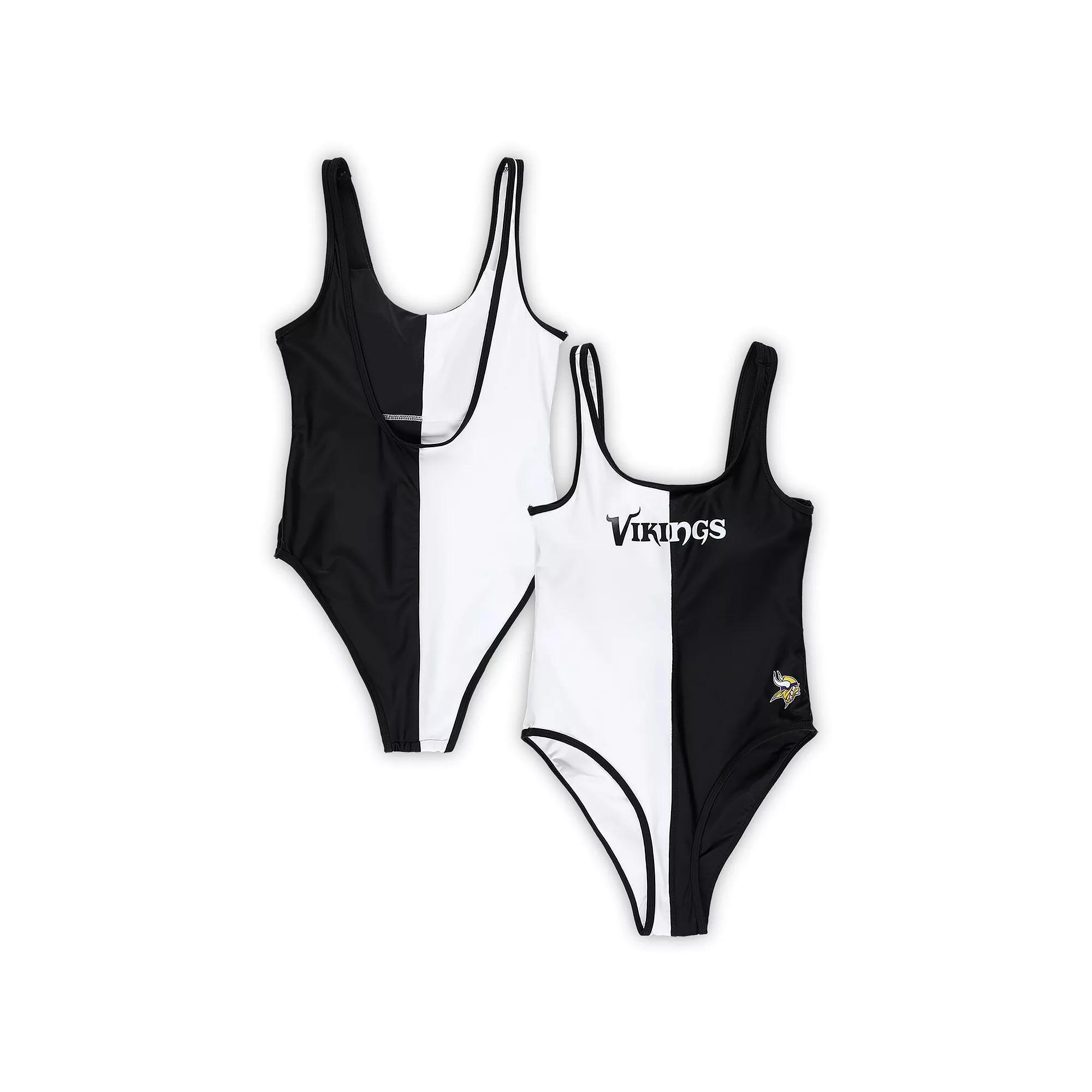 Women's G-III 4Her by Carl Banks Black/White Minnesota Vikings Last Stand One-Piece Swimsuit, Size: XL Product Image