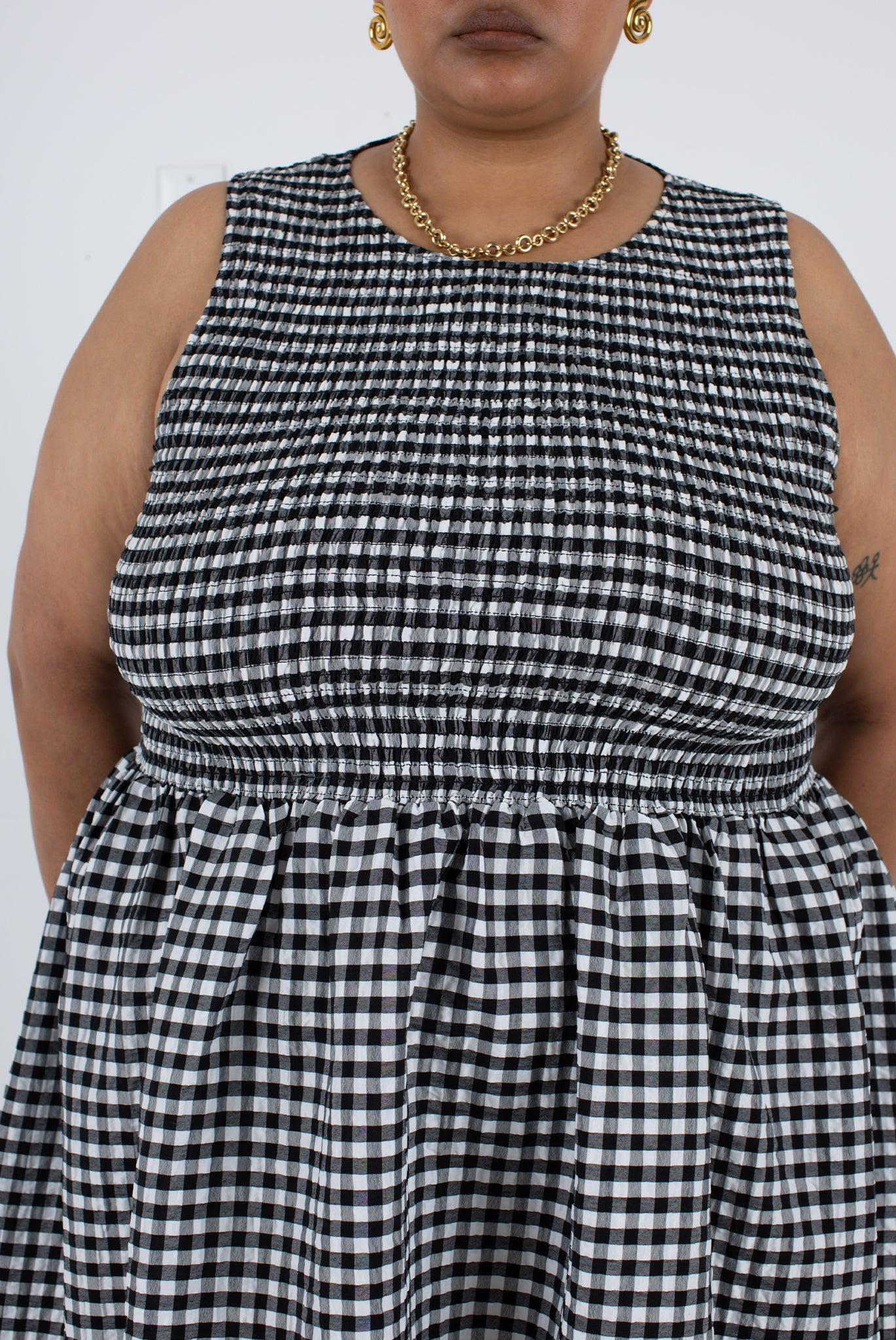 Garden Dress - Black Check Product Image