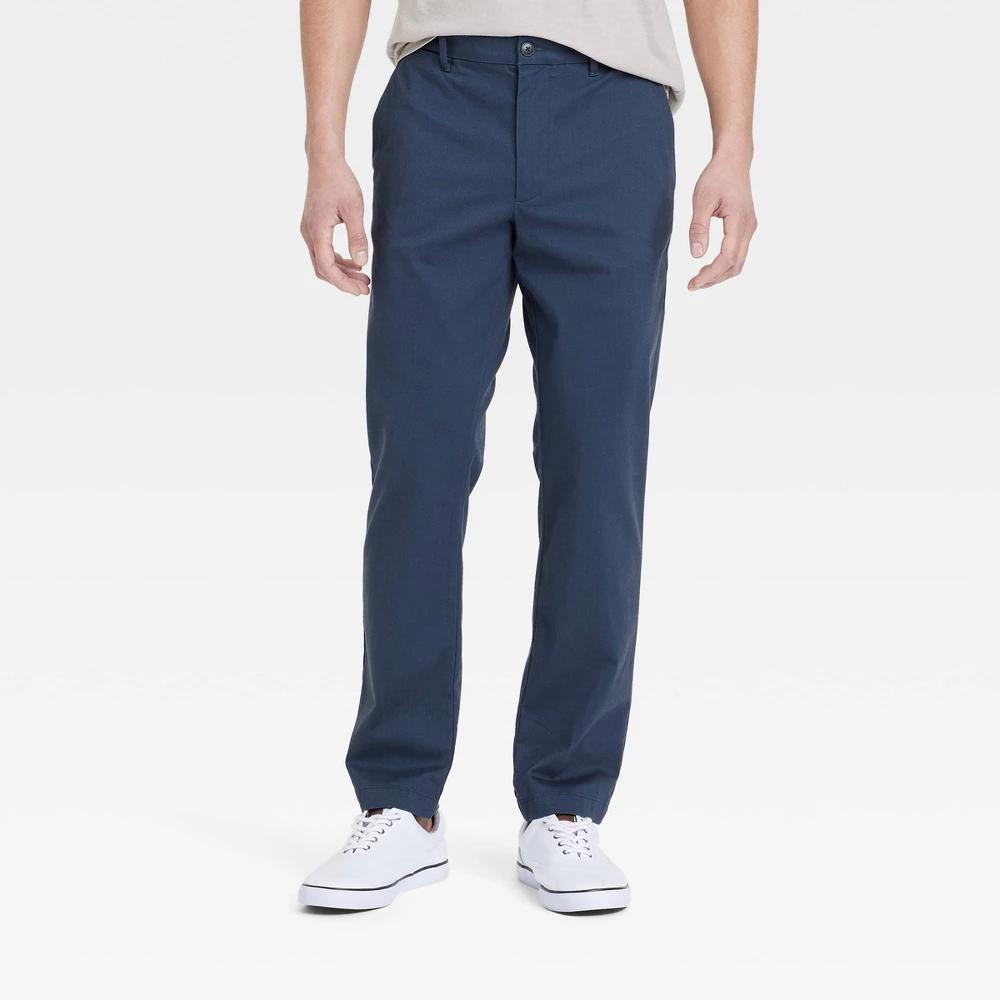 Mens Comfort Wear Slim Fit Chino Pants - Goodfellow & Co Blue 28x30 Product Image