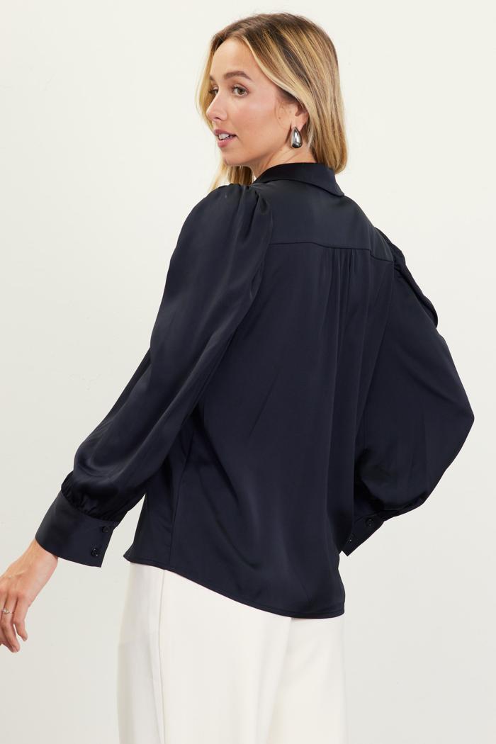 Long Sleeve Puff Shoulder Blouse Product Image