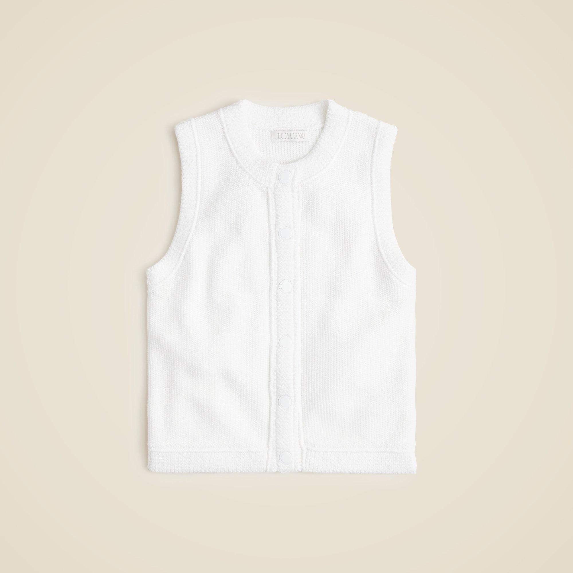 Cropped button-up sweater shell Product Image