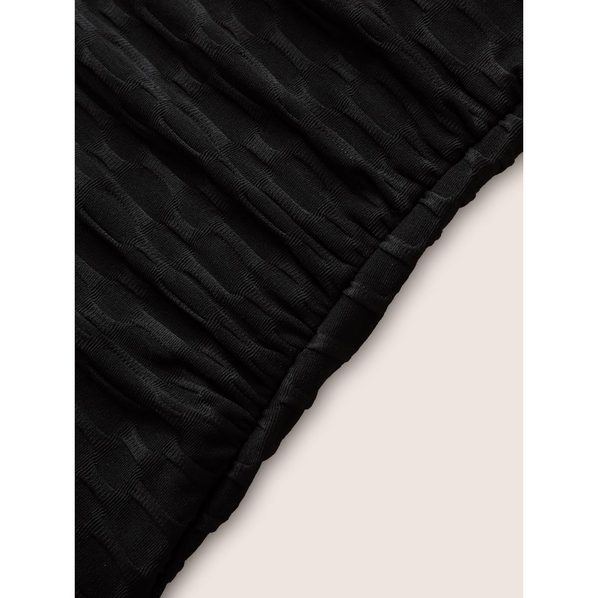 Plus Size Contrast Webbing Wrap One Piece Swimsuit Women's Swimwear Black Beach Woven ribbon&lace trim Curve Bathing Suits High stretch One Pieces BloomChic 22-24/3X Product Image