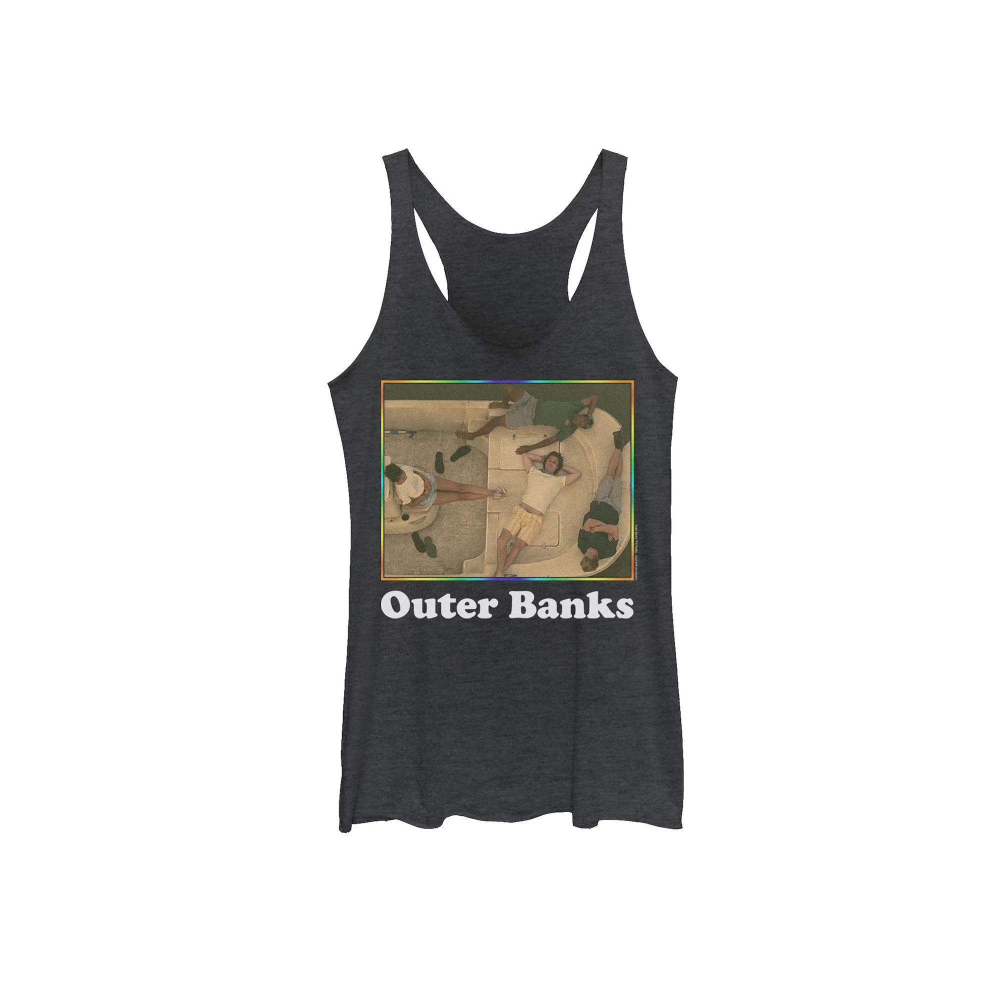 Juniors' Outer Banks Rainbow Group Shot Graphic Tank Top, Girl's, Size: Small, Black Grey Product Image