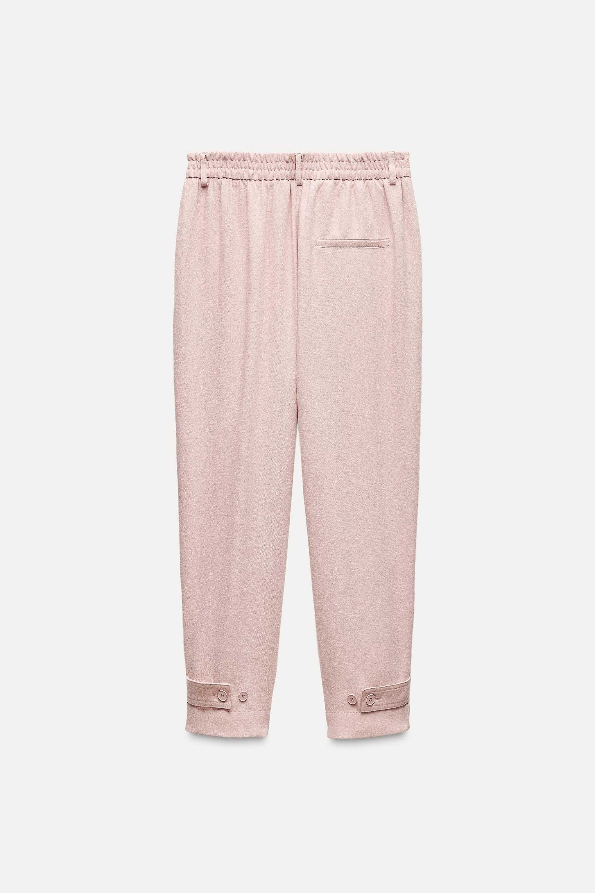 LINEN BLEND PAJAMA PANTS ZW COLLECTION Product Image