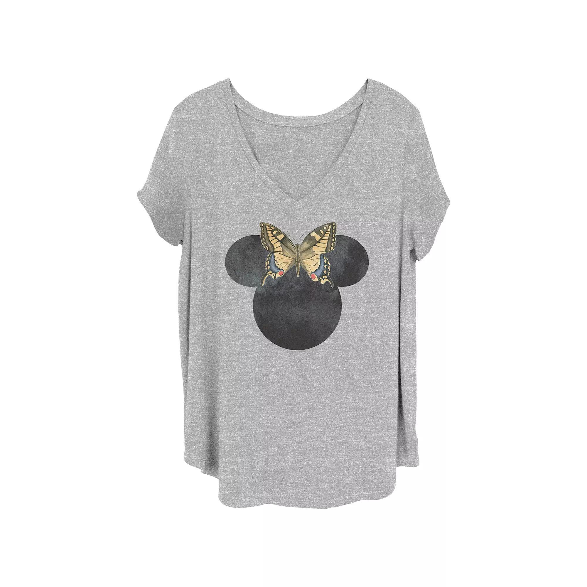 Disney's Minnie Mouse Butterfly Bow Juniors' Plus Graphic Tee, Women's,  Product Image
