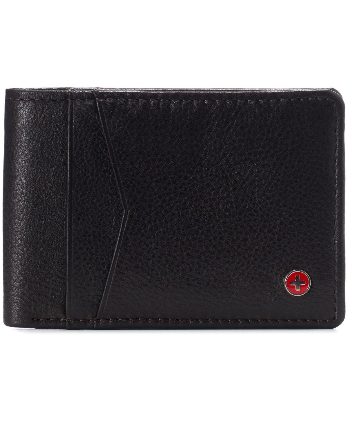 Alpine Swiss Delaney Men’s Slimfold RFID Protected Wallet Nappa Leather Comes in a Gift Box Black Product Image