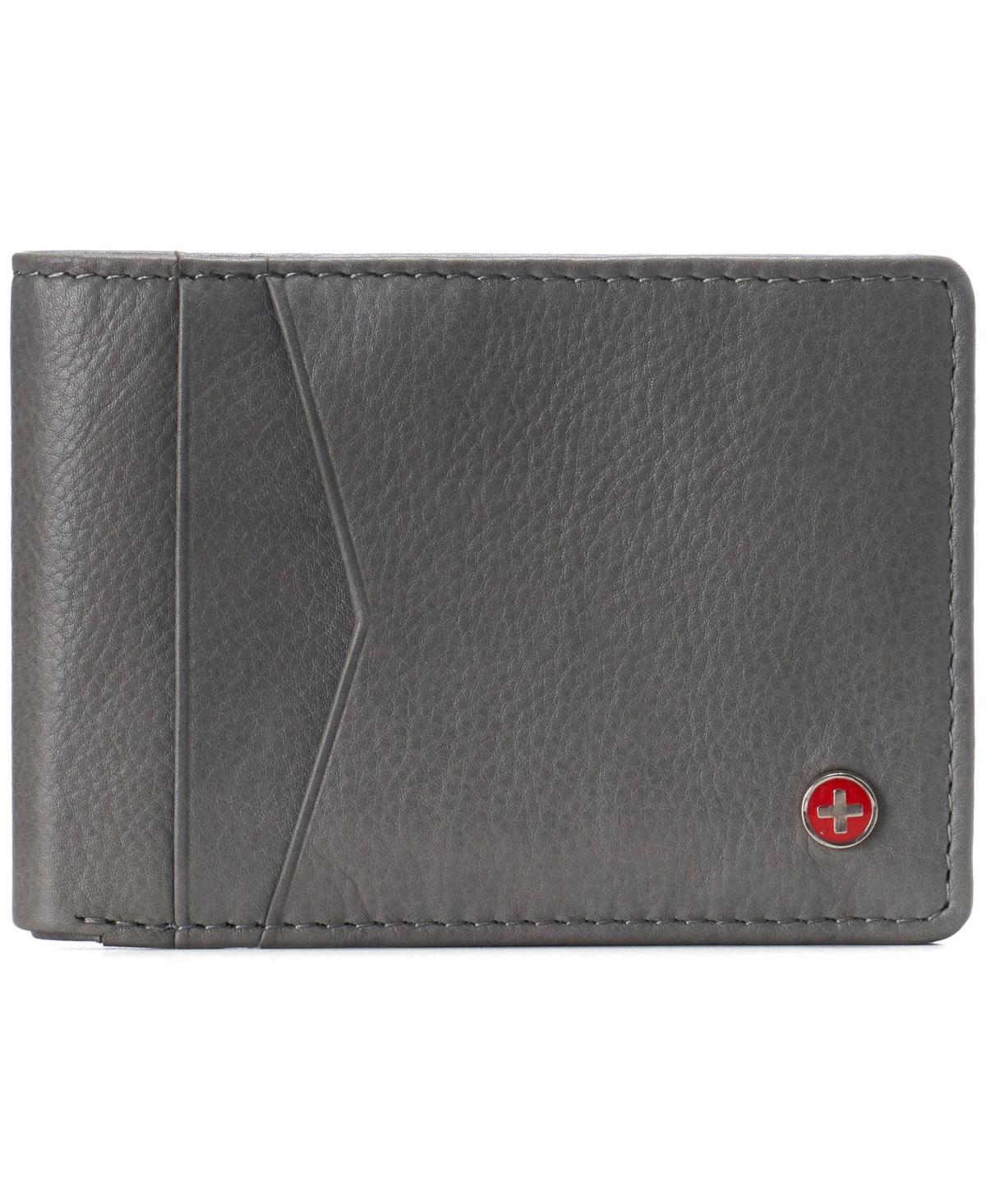 Alpine Swiss Delaney Men’s Slimfold RFID Protected Wallet Nappa Leather Comes in a Gift Box Black Product Image