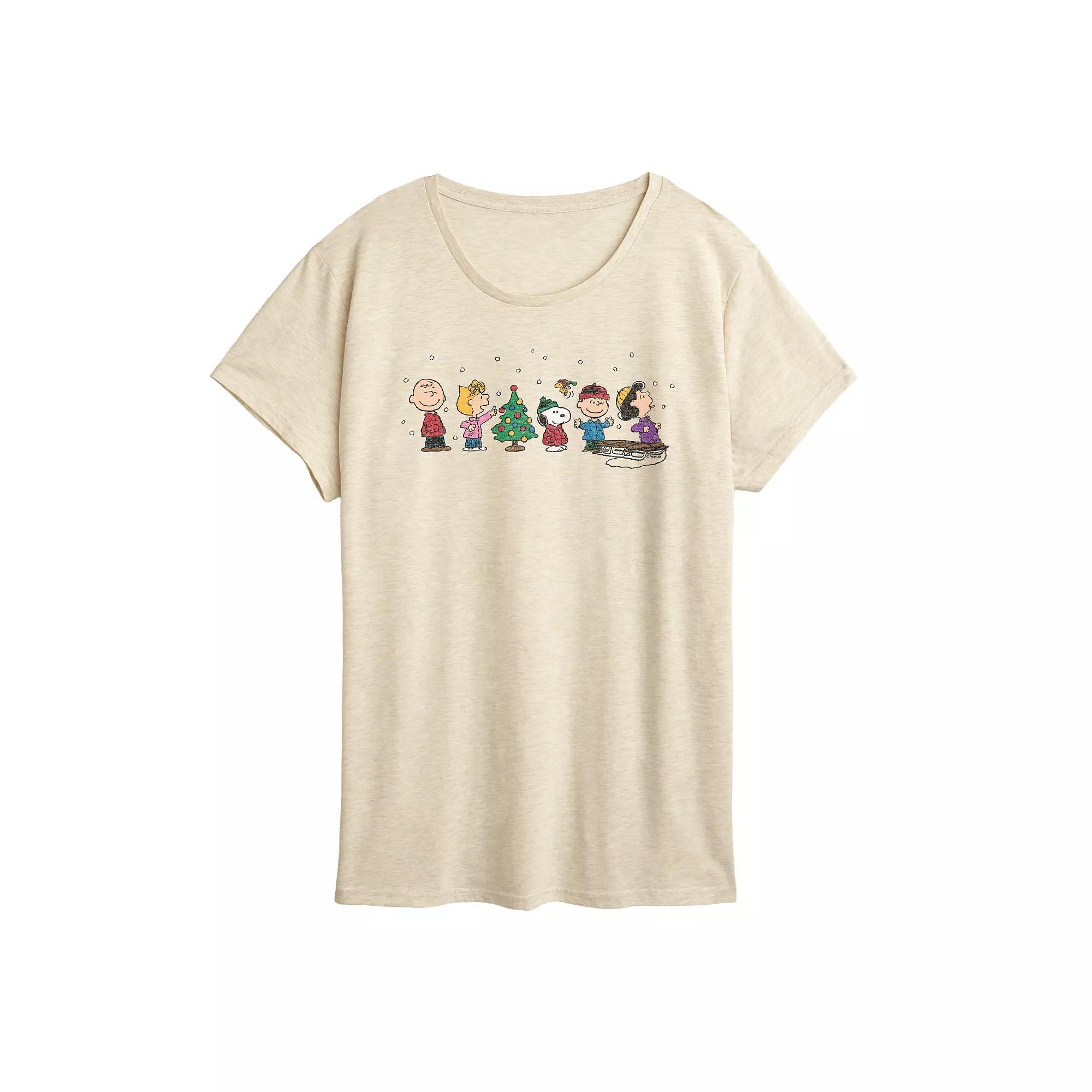 Women's Peanuts Christmas Group Graphic Tee,  Product Image