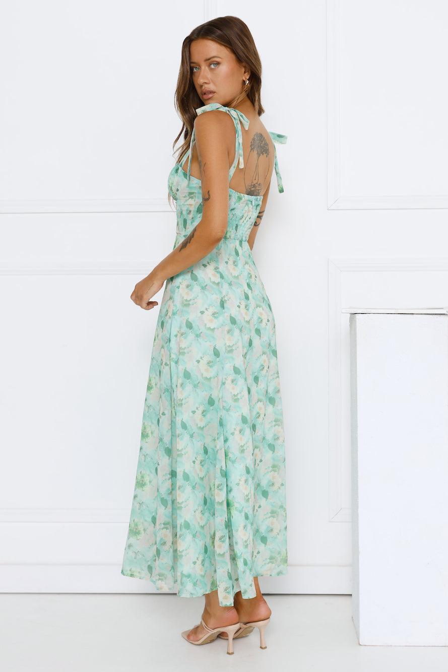 Meadow Song Maxi Dress Green Product Image