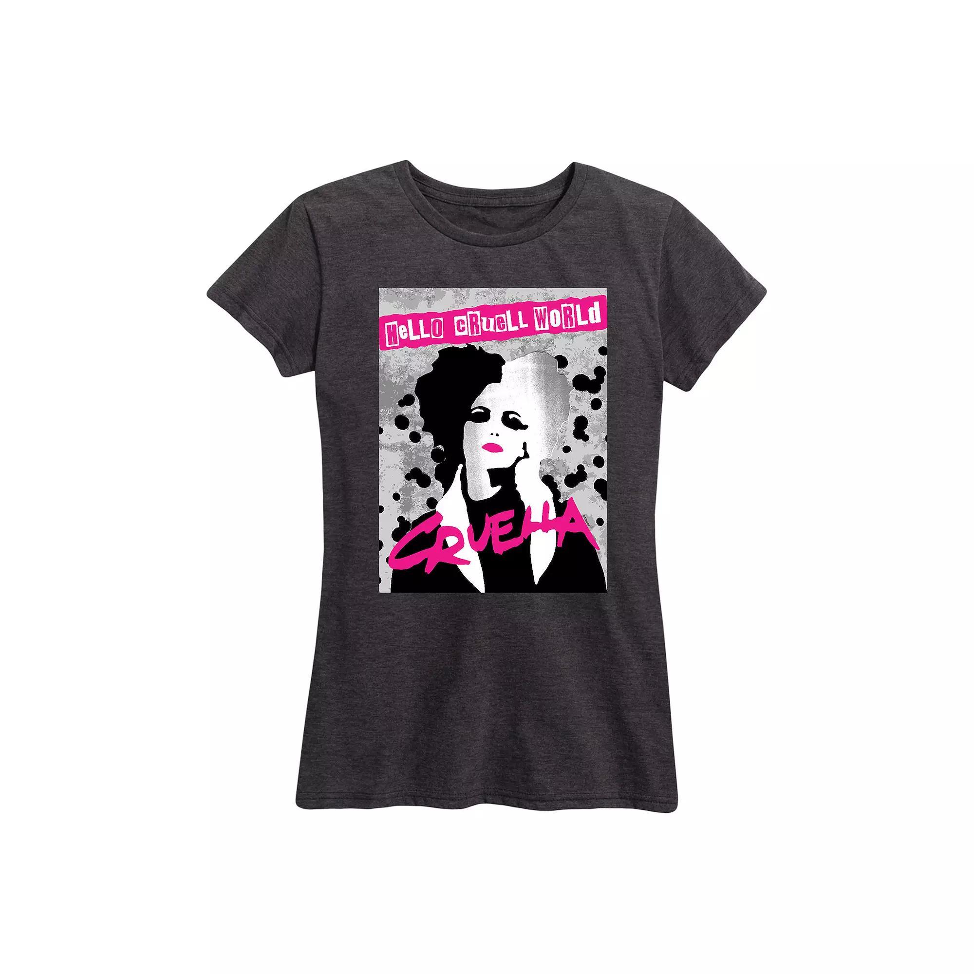 Disney's Cruella Women's Hello Cruell World Graphic Tee,  Product Image
