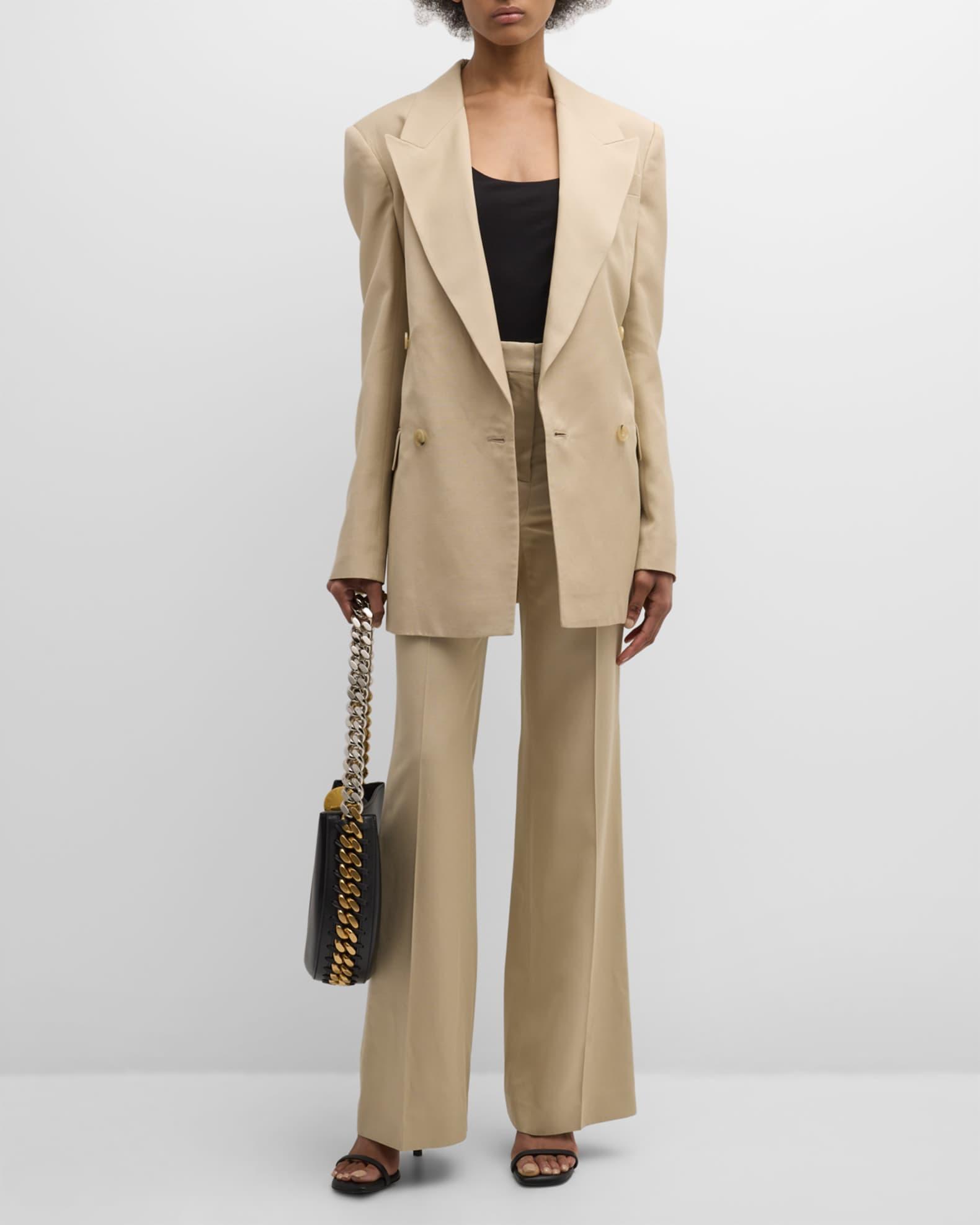 Pleated Straight-Leg Flare Trousers Product Image