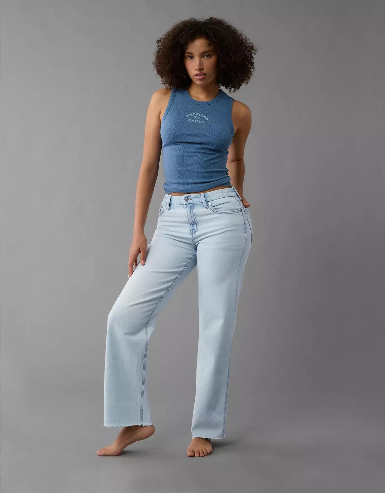 AE Stretch Curvy High-Waisted Stovepipe Jean Product Image