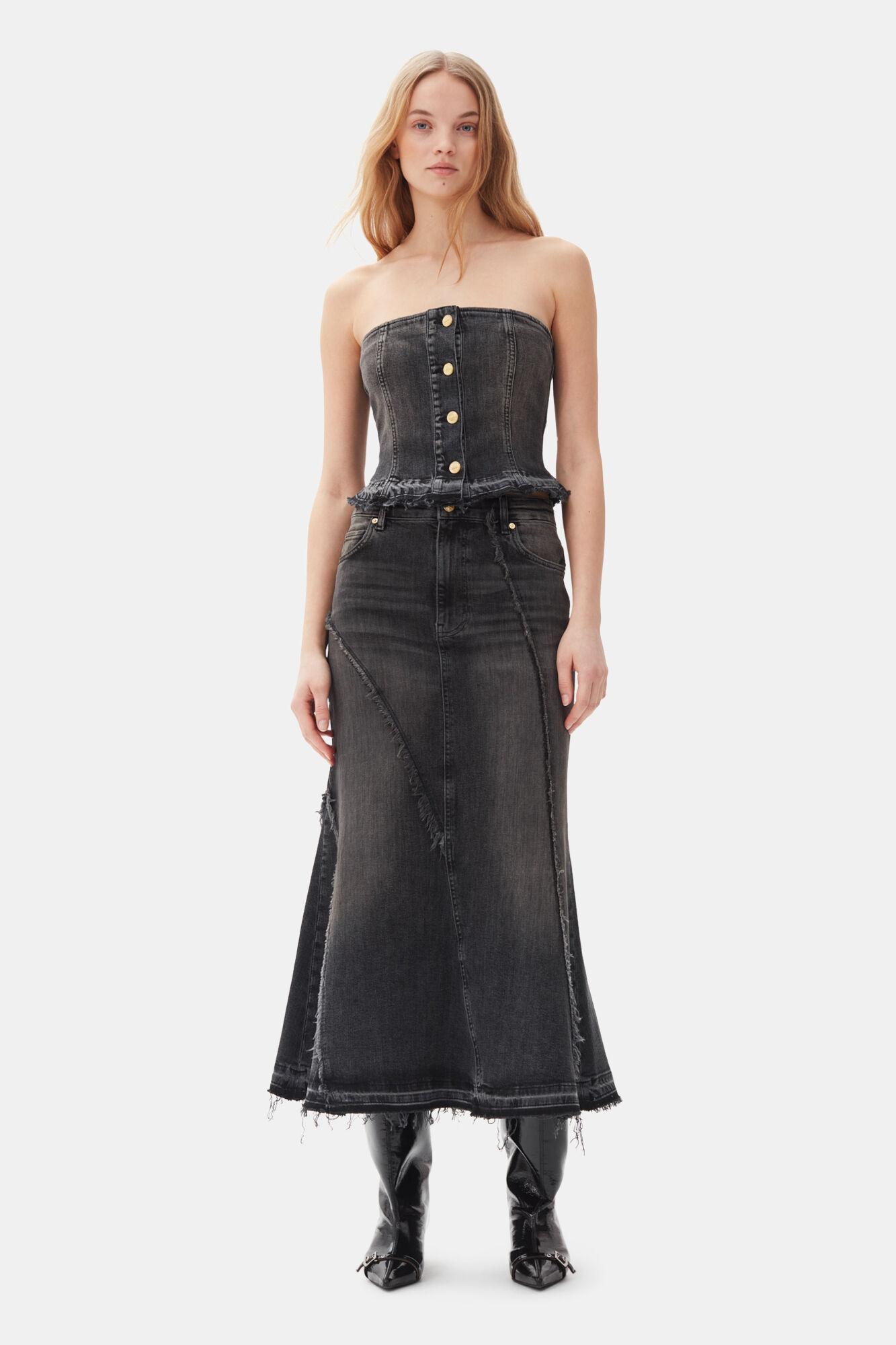 Washed Black Denim Top Product Image