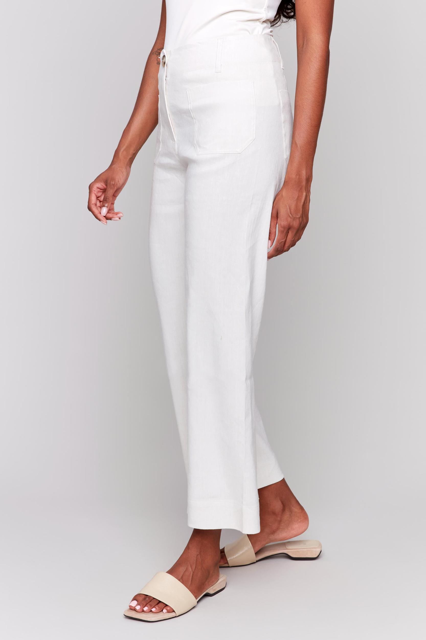 Cropped Straight Leg Pant with Patch Pockets Product Image