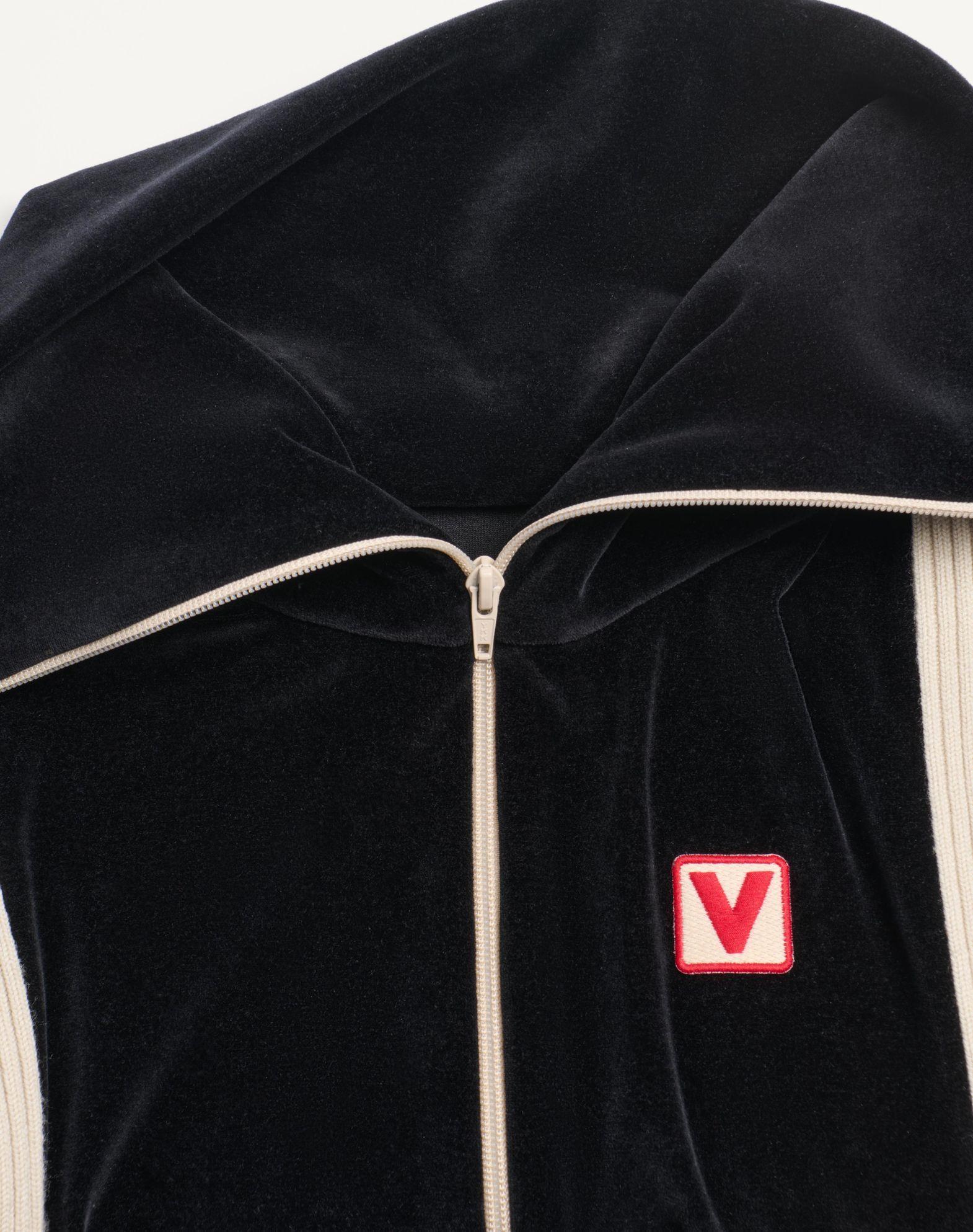 Chez Valentino Turtleneck Chenille Sweatshirt With Zipper And Patch Product Image