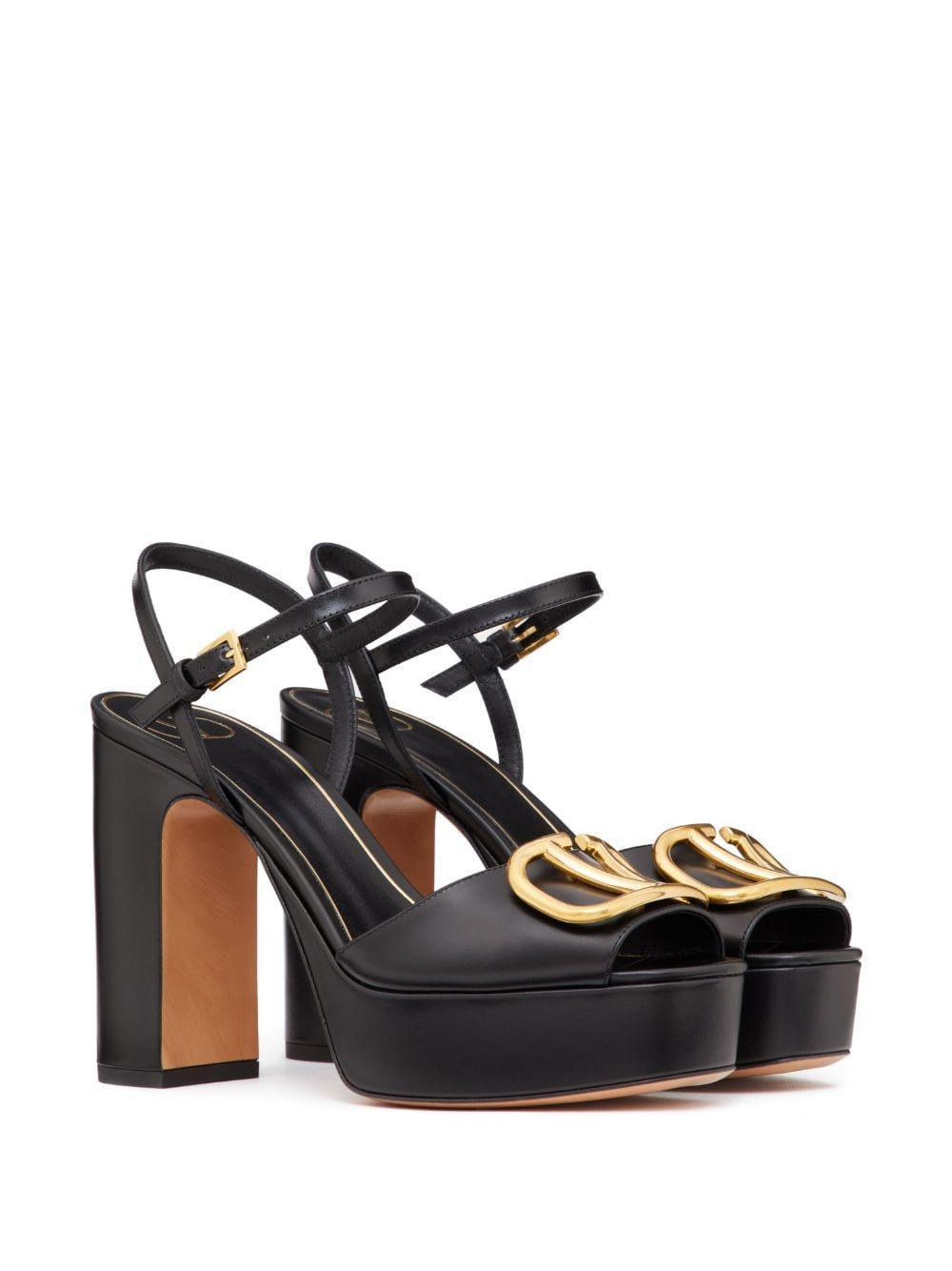 VALENTINO GARAVANI Vlogo Signature 115mm Platform Sandals In Schwarz Product Image