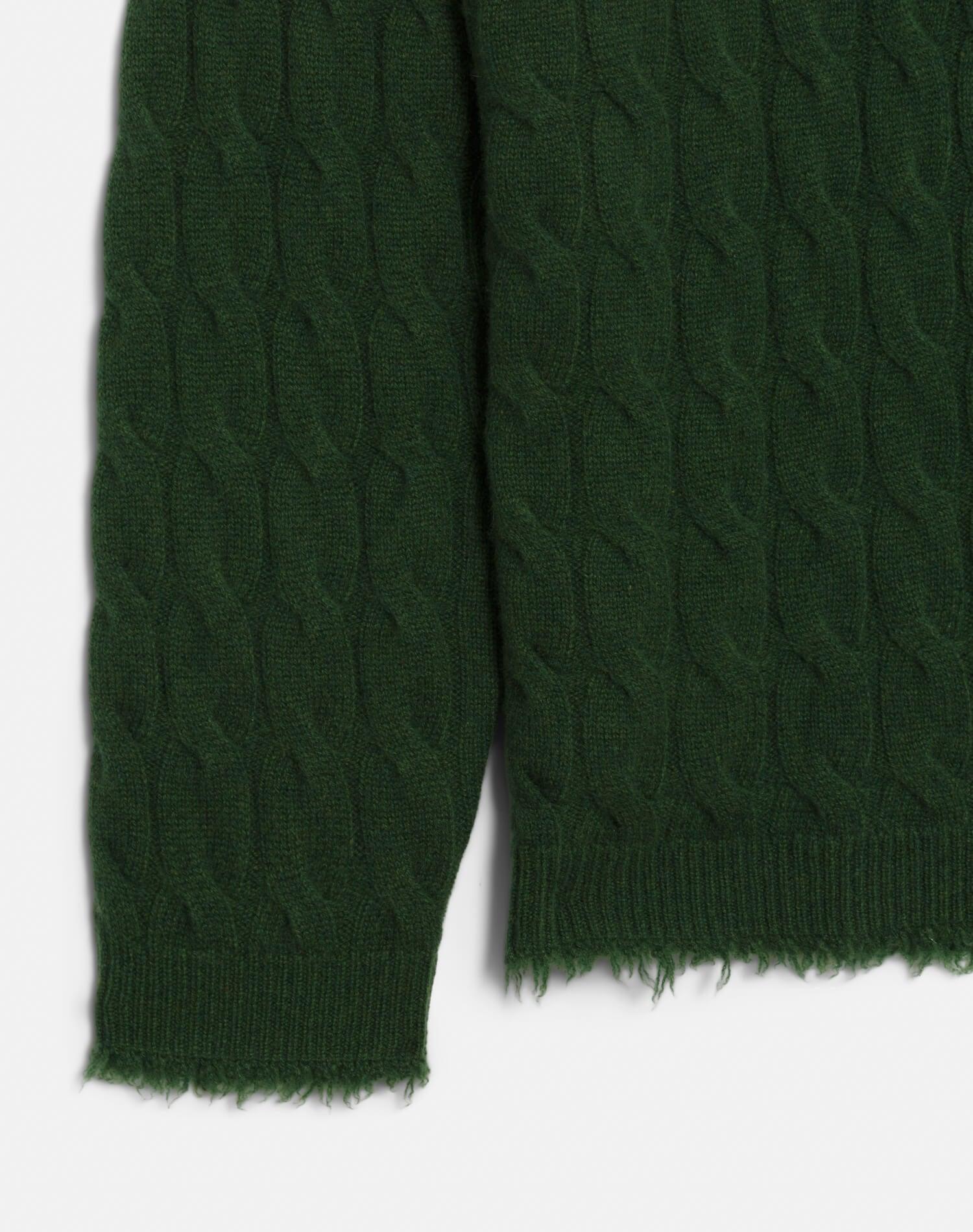 Cable V Neck Pullover - Cedar Product Image