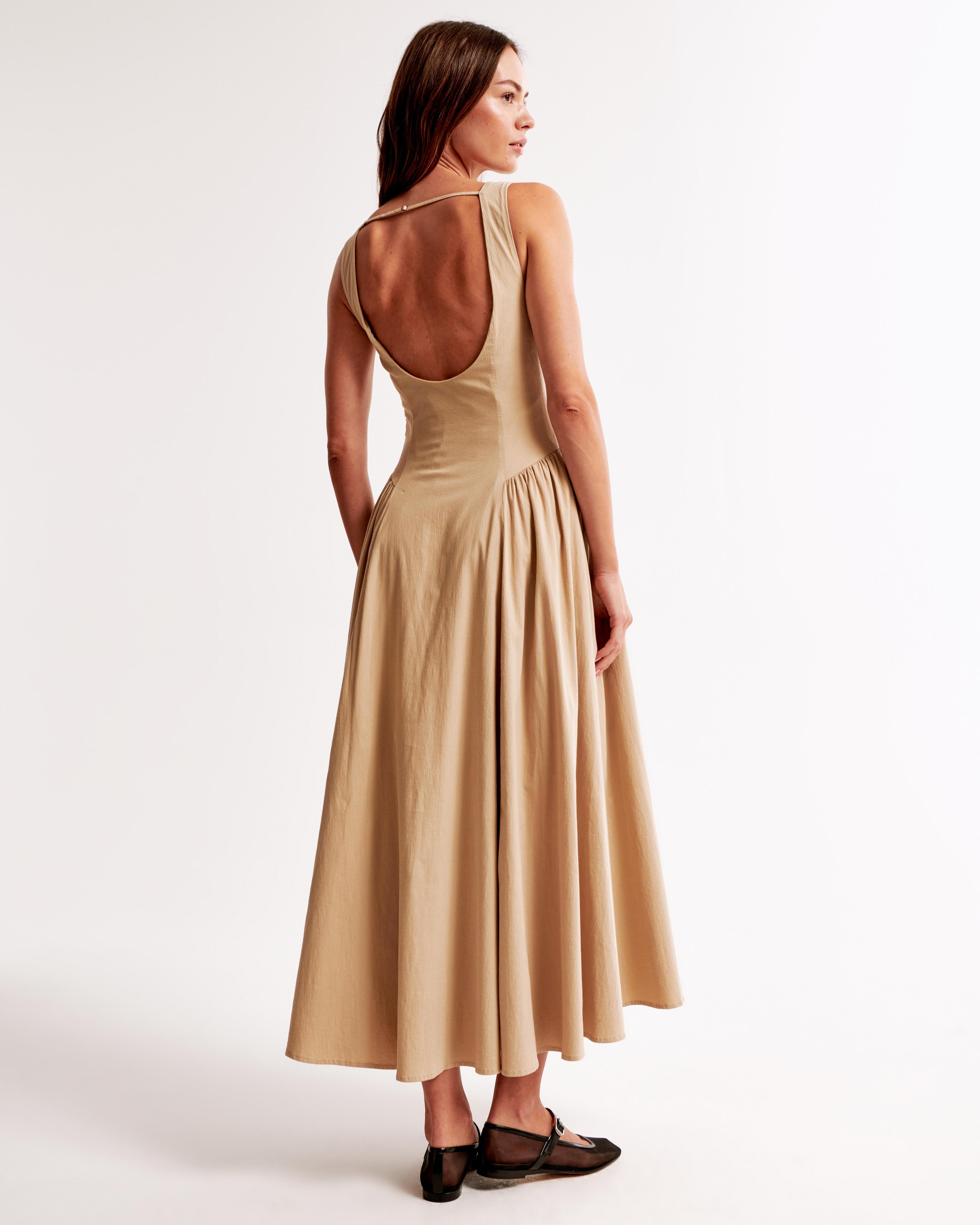 Drop-Waist Midi Dress Product Image