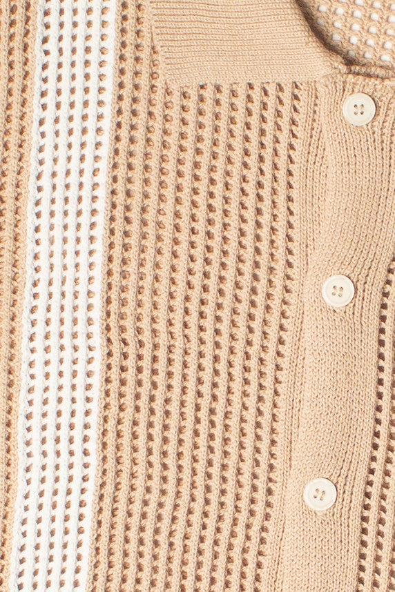 Crochet Bowling Style Button Up Shirt Product Image