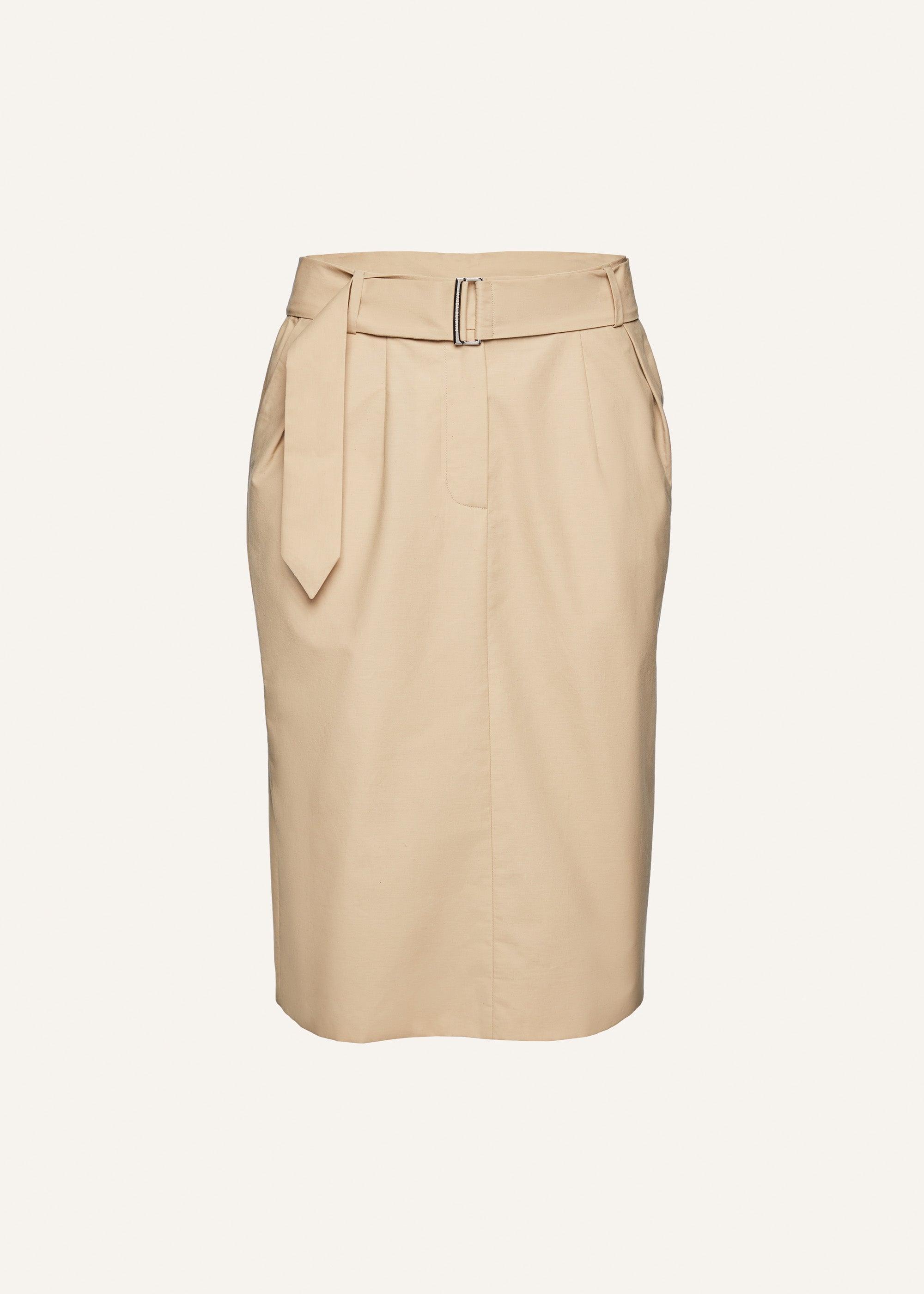 Belted midi skirt in beige Product Image