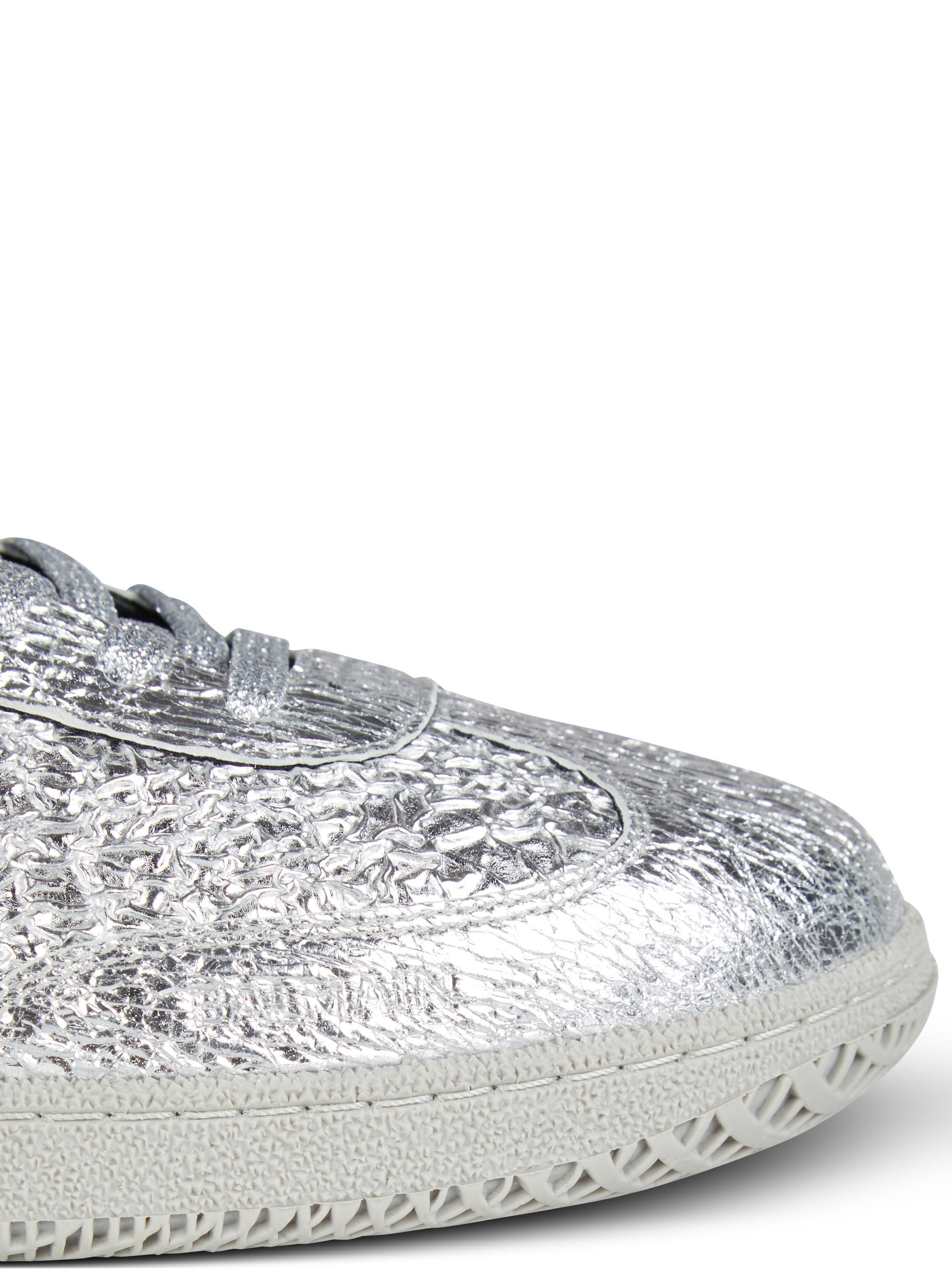 Balmain Swan silver leather sneakers Product Image