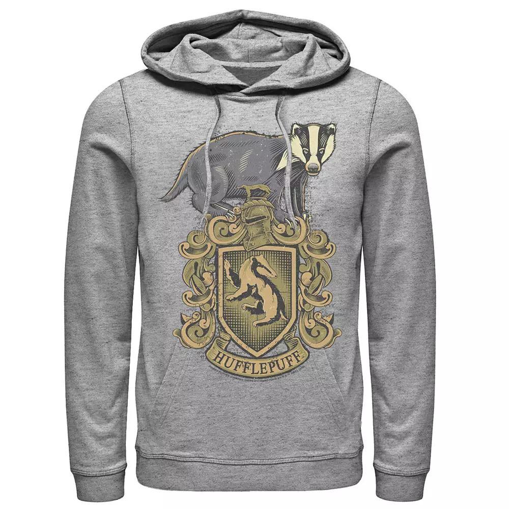 Men's Harry Potter Hufflepuff House Crest Pullover Hoodie, Size: Medium, Athletic Grey Product Image