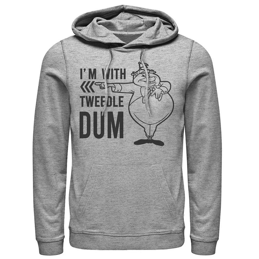 Disney's Alice In Wonderland I'm With Tweedledum Men's Hoodie, Size: Large, Athletic Grey Product Image