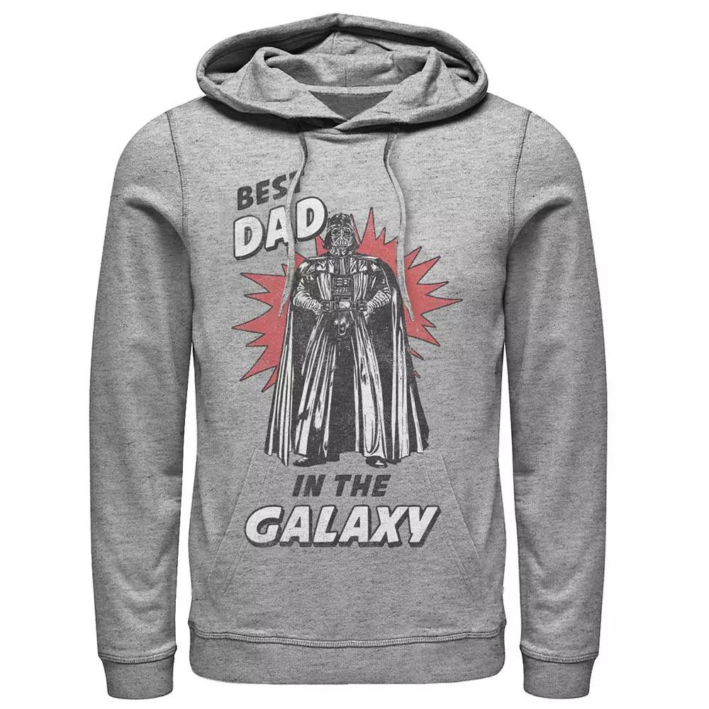 Men's Star Wars Father's Day Best Dad In The Galaxy Vintage Vader Hoodie, Size: XL, Athletic Grey Product Image