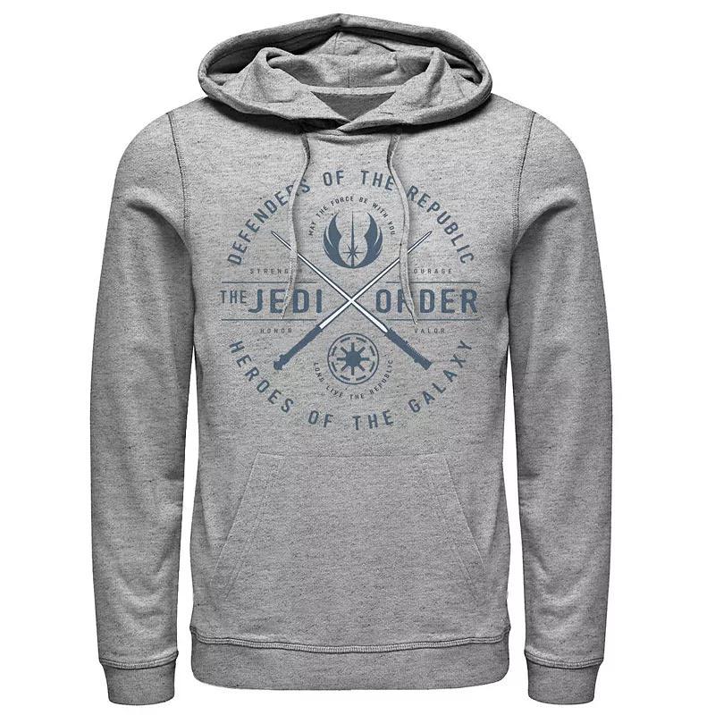 Men's Star Wars: The Clone Wars Jedi Order Wrap Around Hoodie, Size: Large, Athletic Grey Product Image