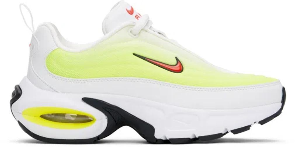 NIKE White & Yellow Air Max Portal Sneakers In Summit White/bright Crimson/white Product Image