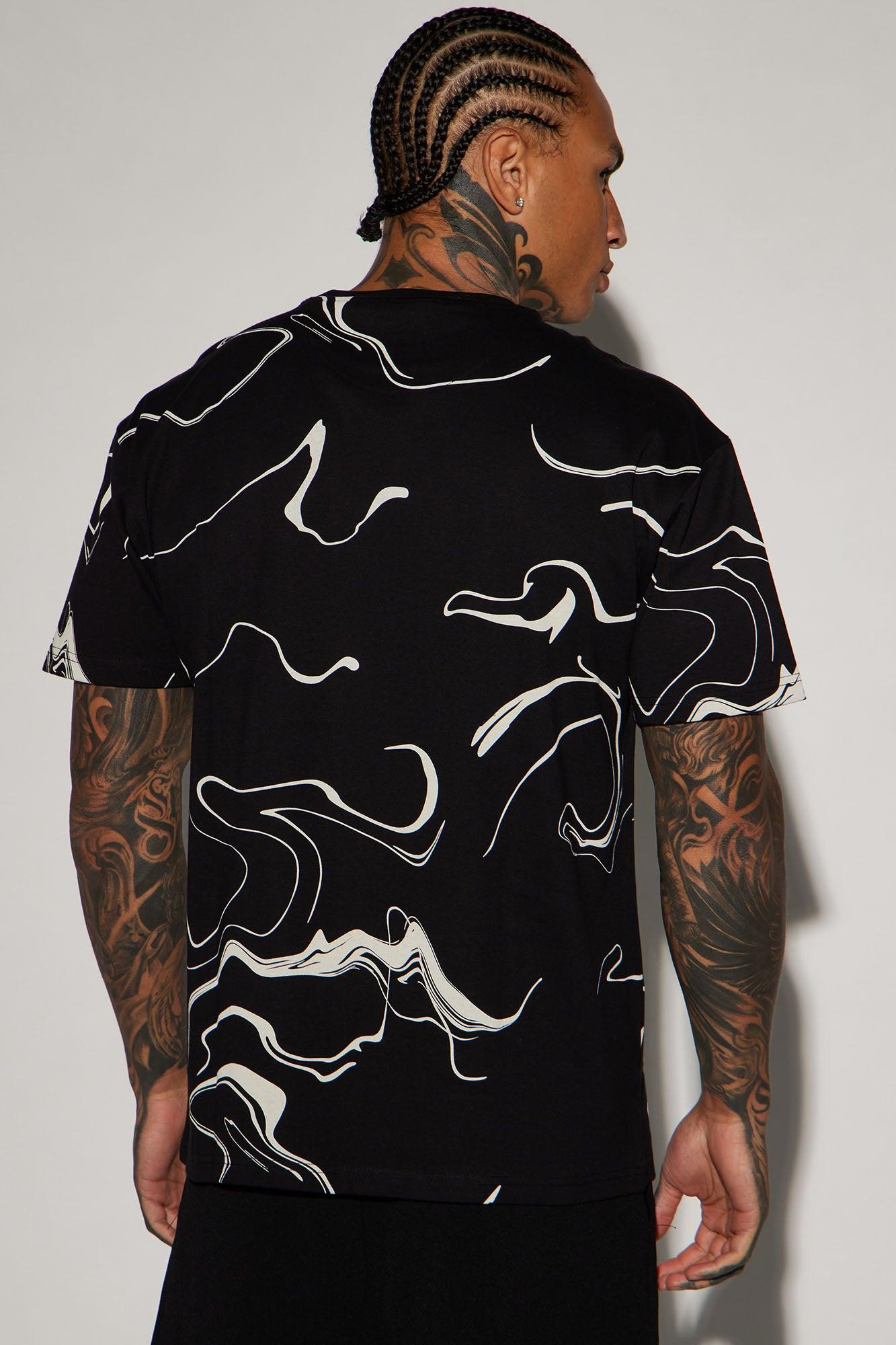 All In Marble Short Sleeve Tee - Black/combo Product Image