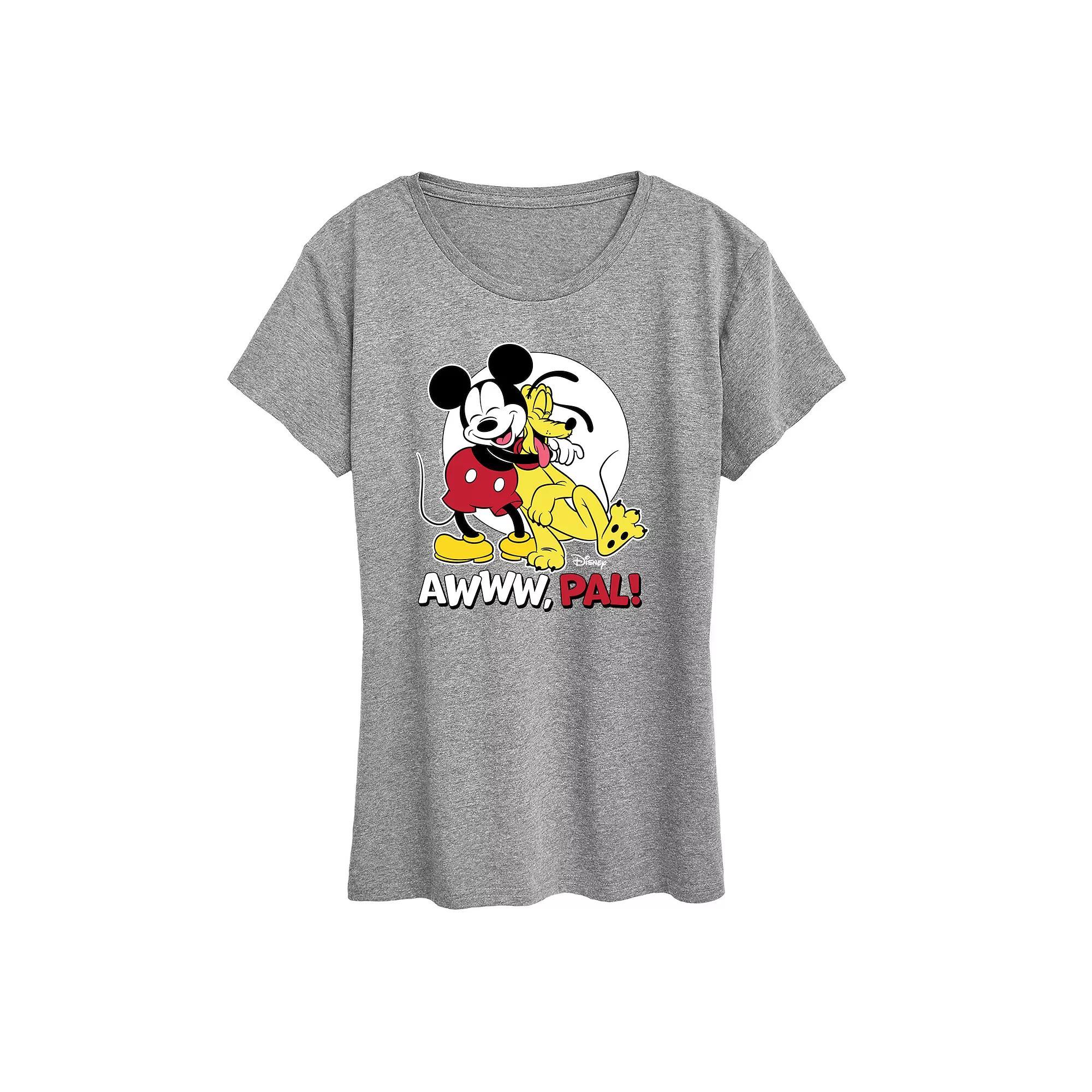 Disney's Mickey Mouse & Pluto Women's Awww Pal Graphic Tee,  Product Image