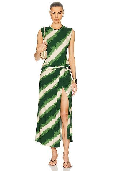 Johanna Ortiz Wrapped In Color Ankle Dress in Green Product Image