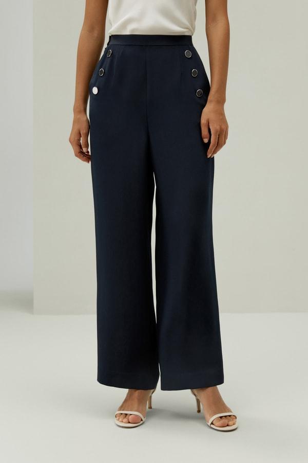 Nautical-Inspired Cropped Trousers Product Image