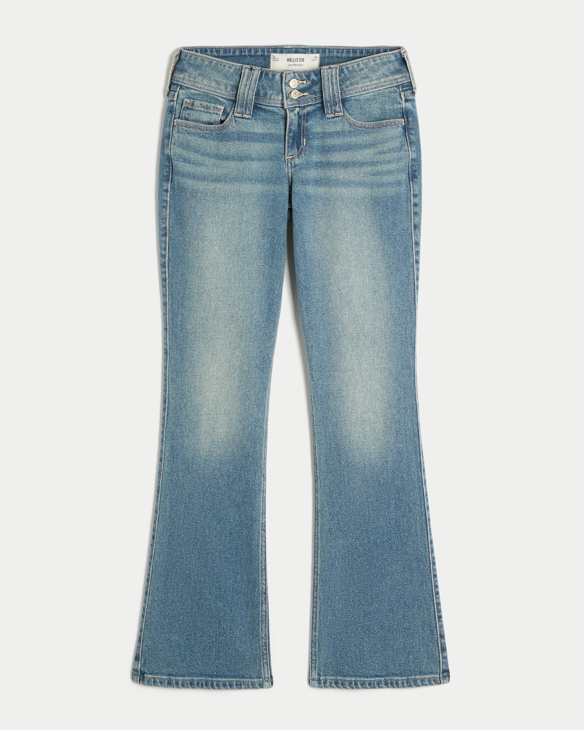 Low-Rise Medium Wash Embroidered Florals Boot Jeans Product Image