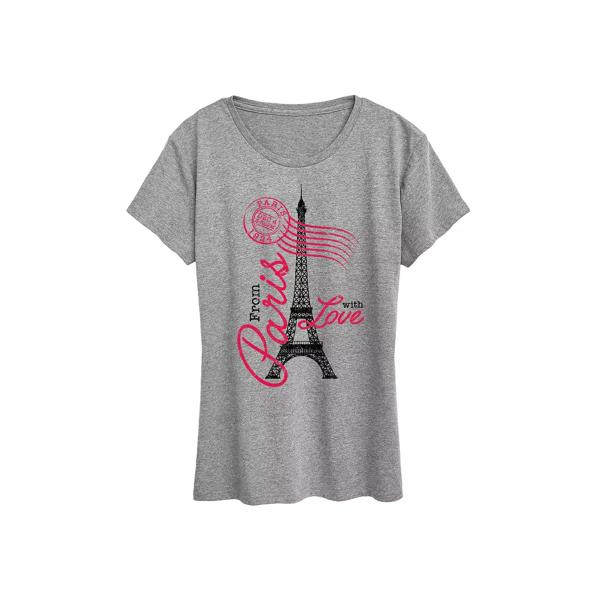 Women's Paris Love Postmark Graphic Tee,  Product Image