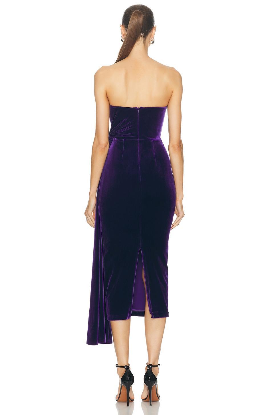 Strapless Twisted Velvet Midi Dress Product Image