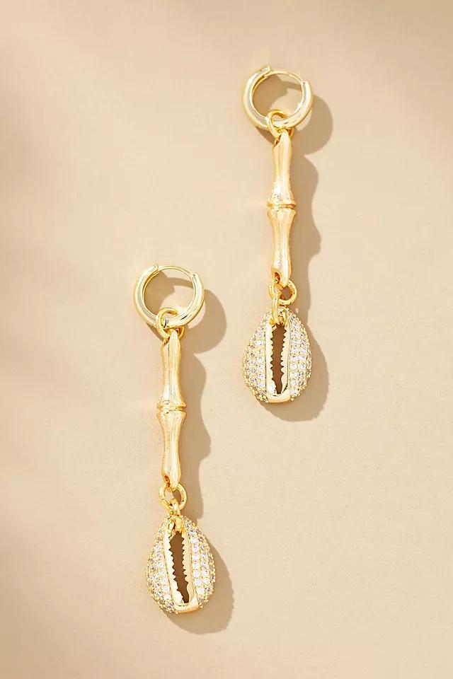 Shell Huggie Drop Earrings Product Image