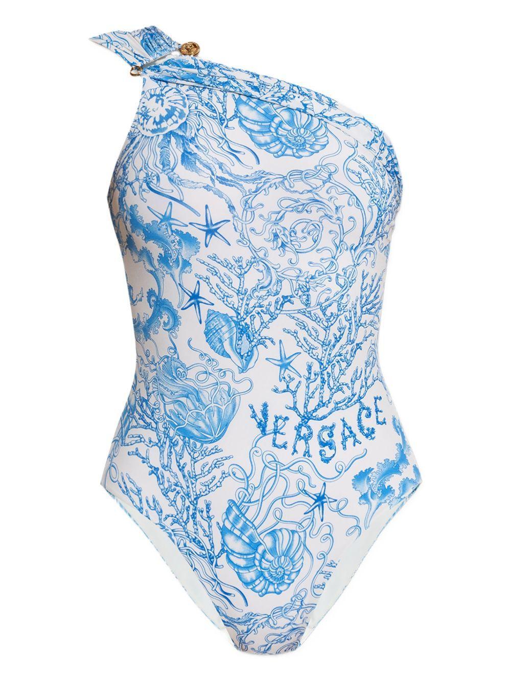one-shoulder printed swimsuit Product Image