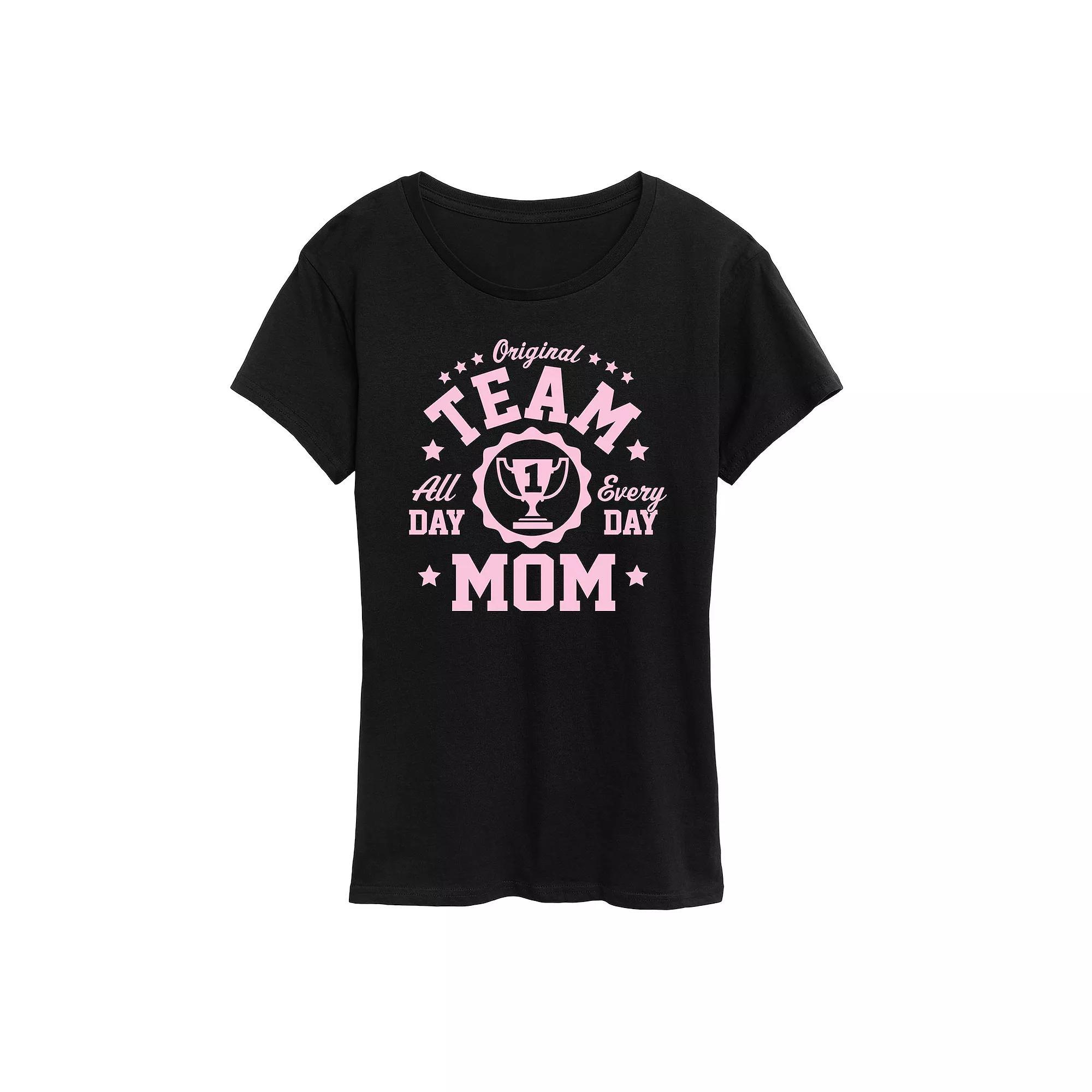 Women's Original Team Mom Graphic Tee, Size: XL, Black Product Image