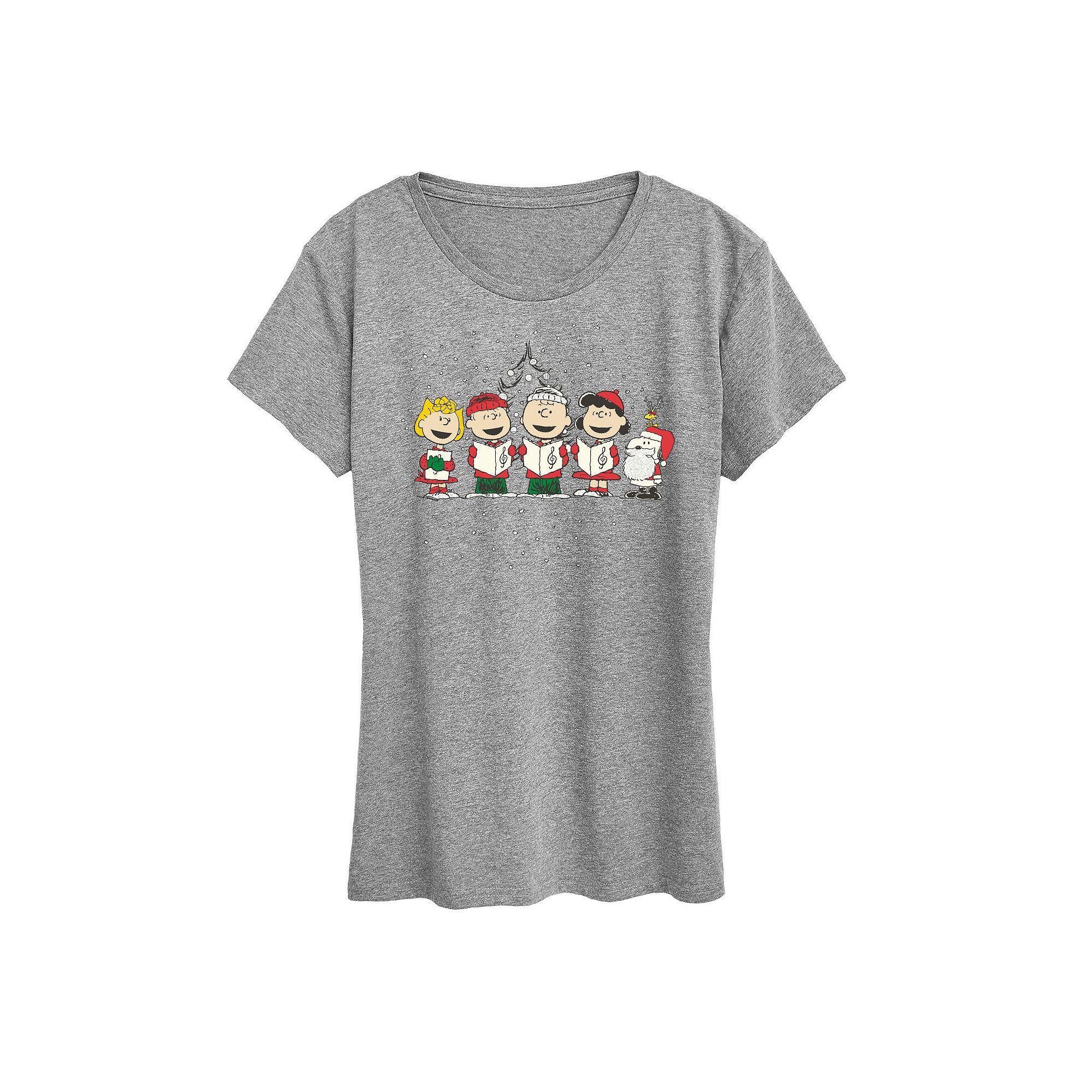 Women's Peanuts Christmas Singing Graphic Tee,  Product Image