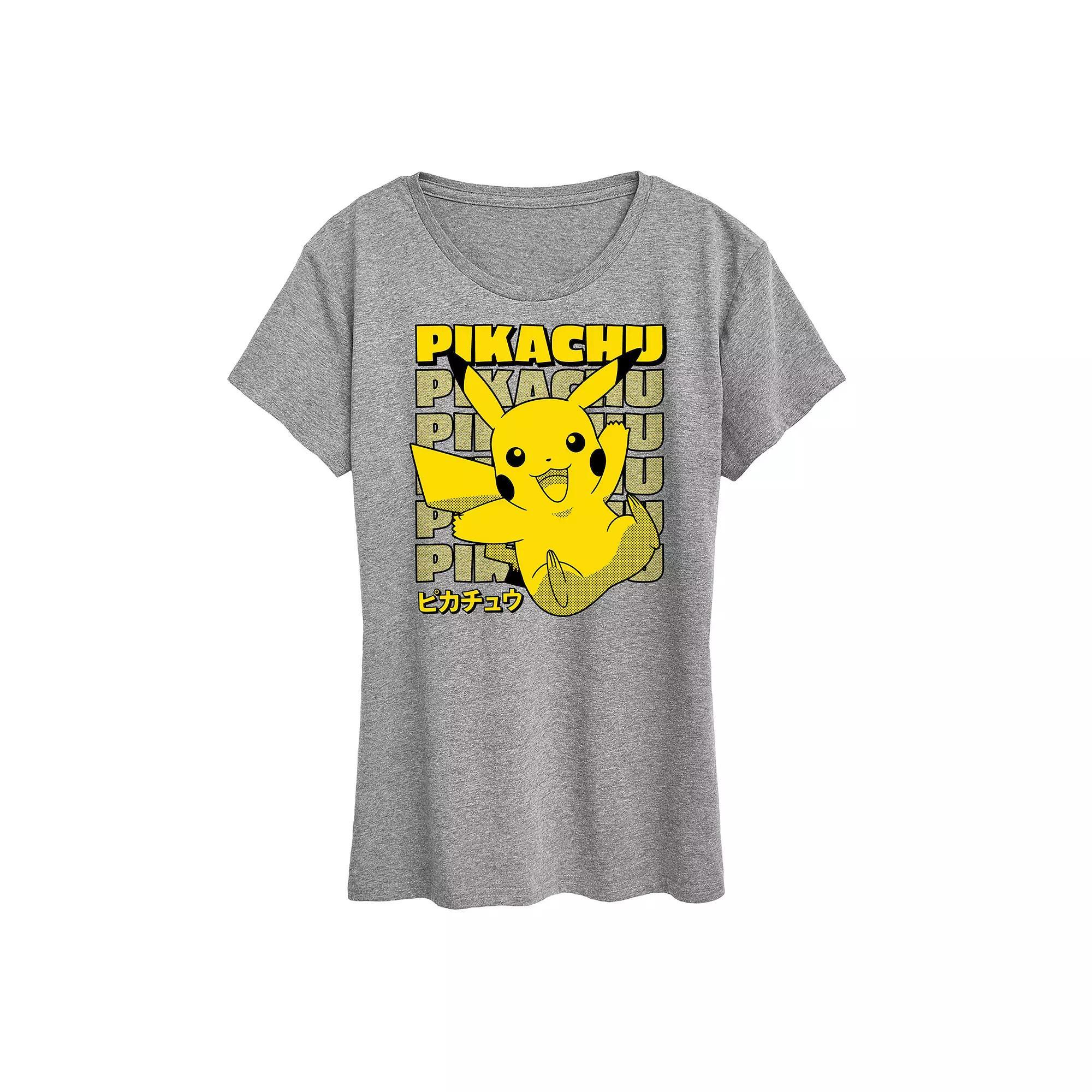 Women's Pokemon Pikachu Stack Graphic Tee,  Product Image