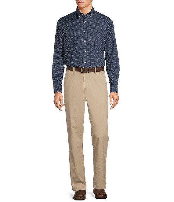 Gold Label Roundtree & Yorke Non-Iron Long Sleeve Geometric Print Poplin Sport Shirt Product Image