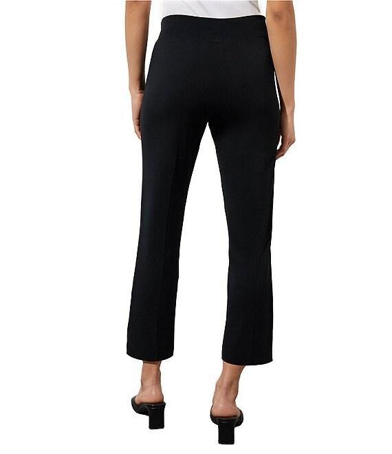 Ming Wang Woven Slim Straight Leg Elastic Waist Cropped Pull-On Pants Product Image